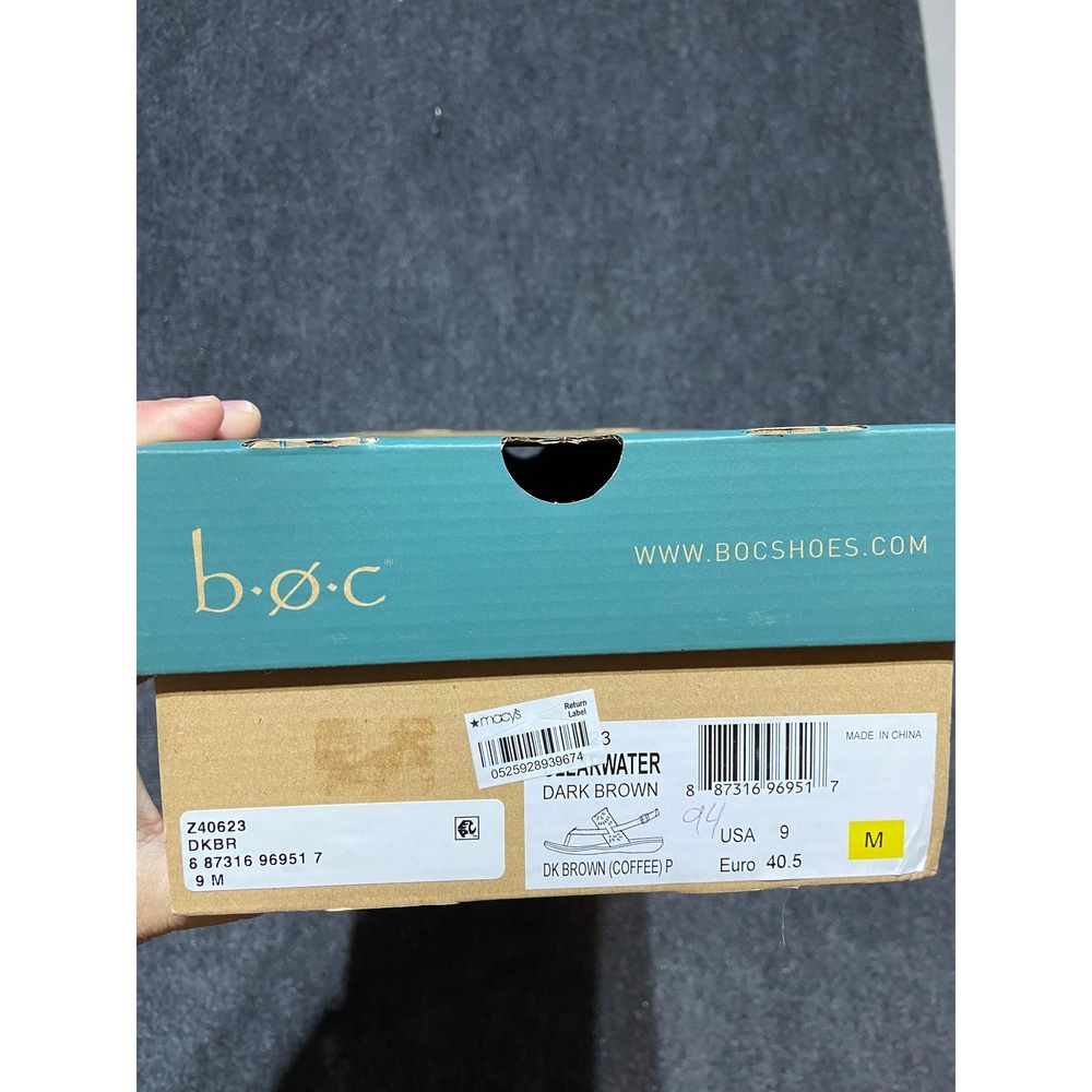 b.o.c. Born Concept Clearwater Dark Brown Floral Laser Cut Sandals Women's 9M - Picture 7 of 8